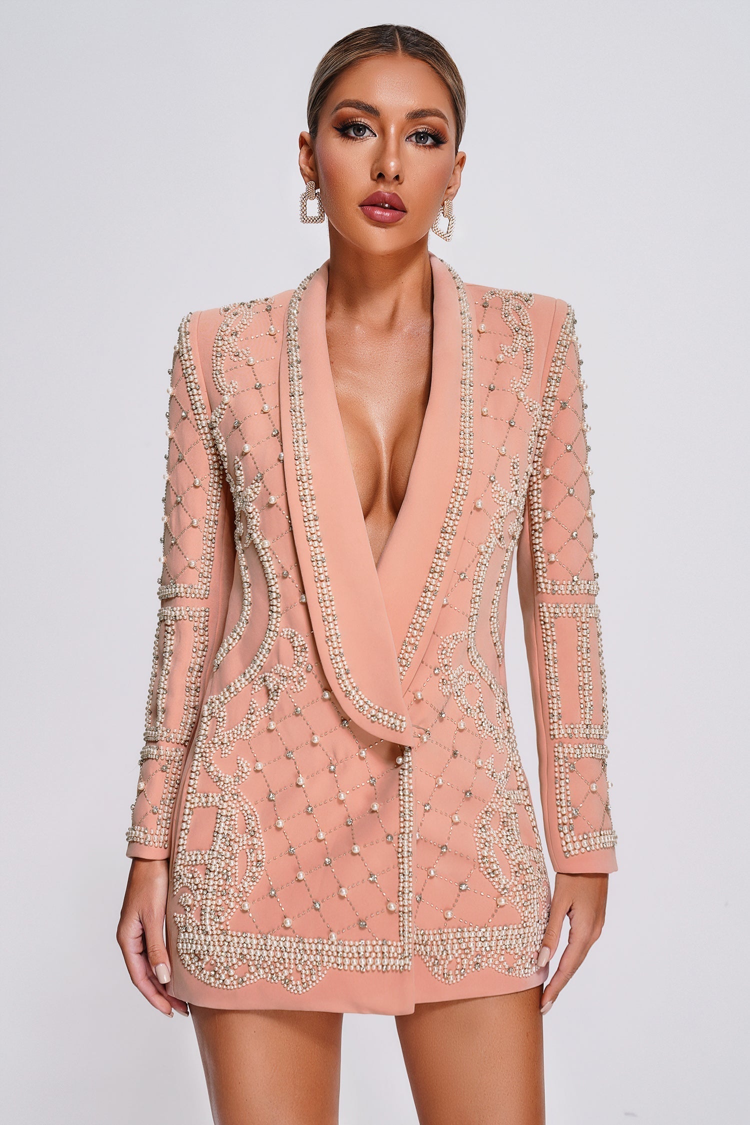 Pearl embellished blazer best sale